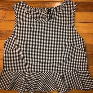 Design Lab Checkered Peplum Top